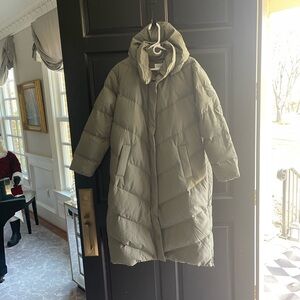 Seraphine Olive Puffer Jacket - Maternity